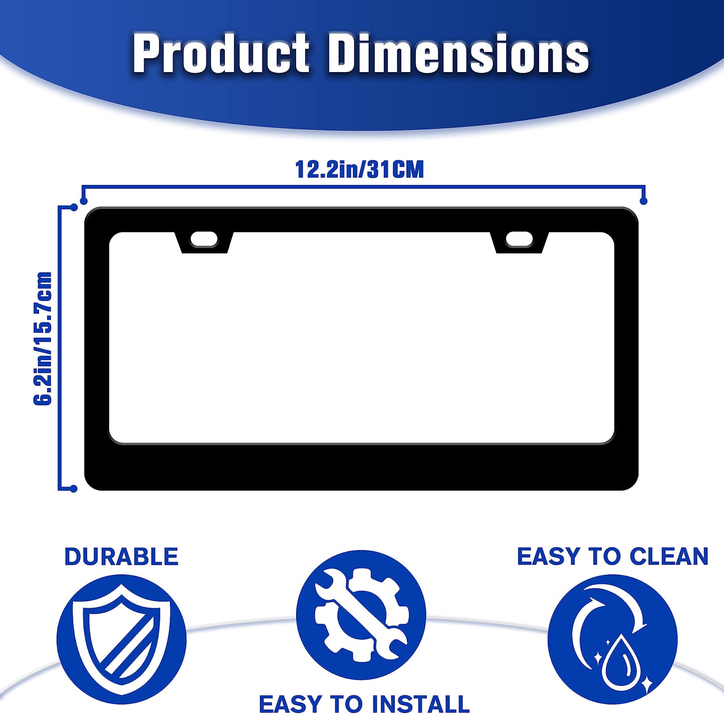Sugar Skull License Plate Frame Skeleton License Plate Holder 6x12 Inch