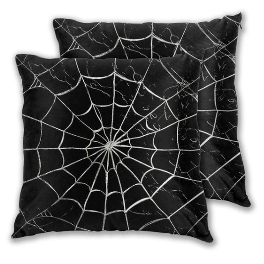 Jbofyee Black and White Spider Web Throw Pillow Cover 18x18 Inch Halloween Spiderweb Decorative Pillow Cases Soft Throw Pillows for Living Room Bedroom Sofa Couch Cushion Cover Set of 2