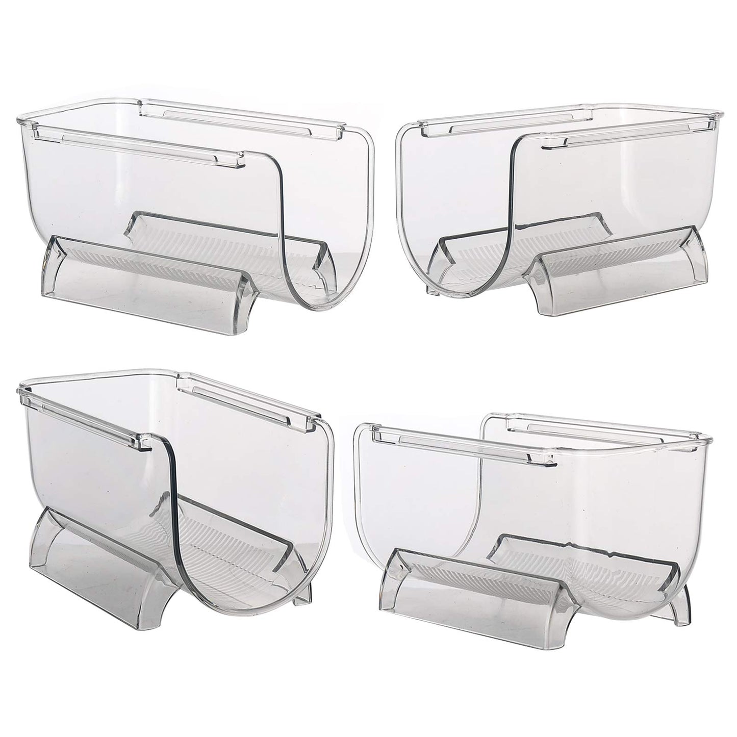 Cheeren 2 Pack Plastic Stackable Water Bottle and Wine Rack Storage Organizer for Kitchen Countertops, Pantry, Fridge, Clear