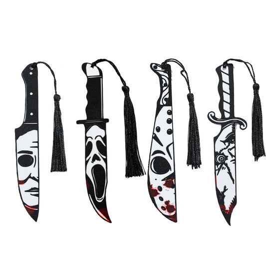 Horror Movie Character Acrylic Bookmarks - 6 Pcs Durable Scary Movie Icons for Women or Men, Reading Accessories for Book Lovers, Spooky Halloween Gift (Ghostface)