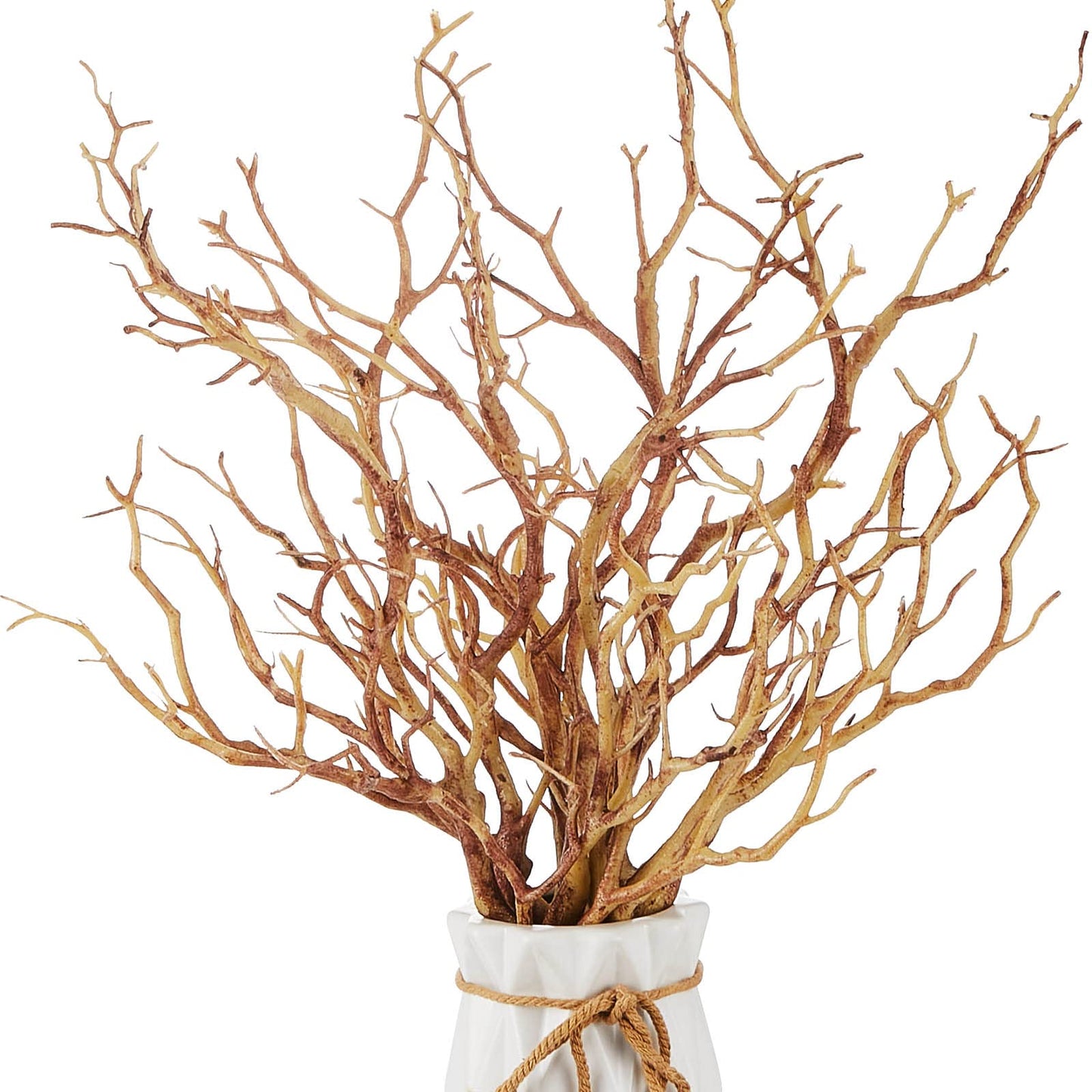 Chuangdi 8 Pcs Lifelike Artificial Antler Branches Curly Bendable Manzanita Tree Branches Plastic Dried Tree Twig for Greenery Craft Home Garden Hotel Party Festival Wedding Decor(Coffee)