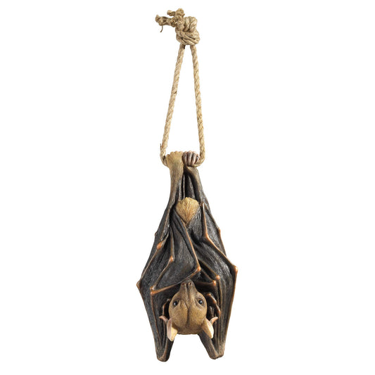 Design Toscano QM28985 Vampire Bat - Hanging Mega Bat Sculpture - Bat Figure - Halloween Bats,full color