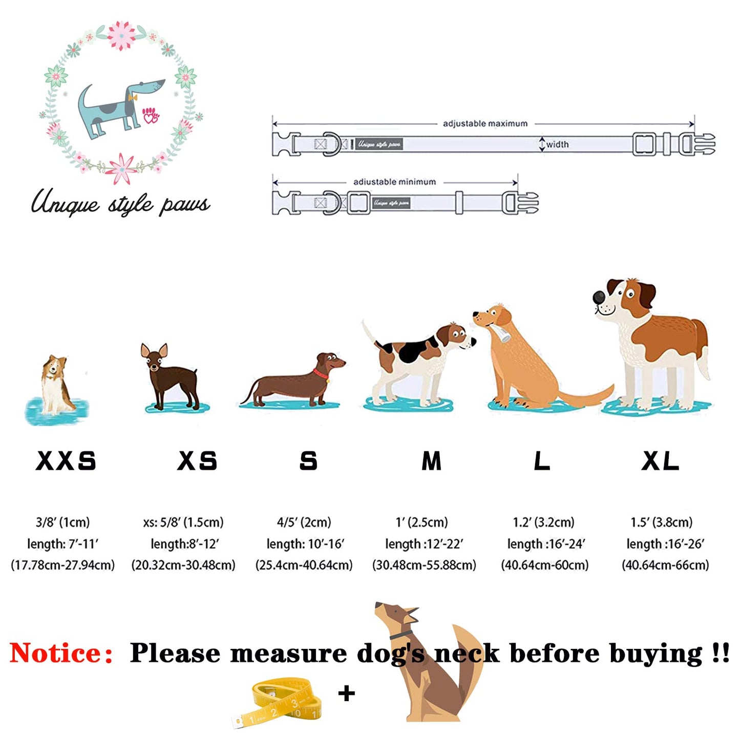 Unique style paws Halloween Dog Collar with Bow Tie Cotton Adjustable Puppy Collar for Small Medium Large Dogs-S
