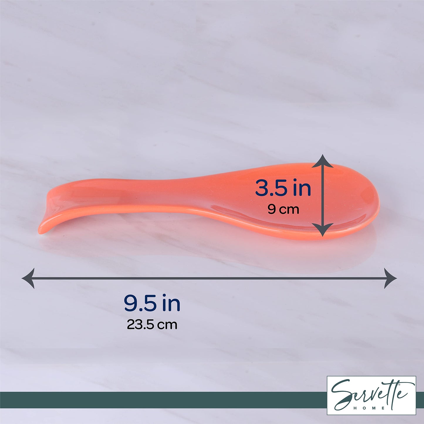 Orange Solid Ceramic Spoon Rest for Kitchen