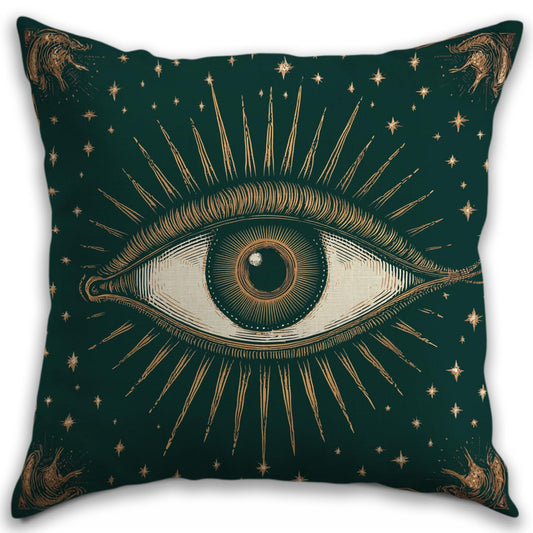 RBAFAO Gothic Floral Throw Pillow Cover, Darkly Elegant Floral Decorative Pillow Spooky Tiki Skull Flower Motif, Witchy Art Deco Pillowcase Cushion Cover for Bed Sofa Living Room (Green, 18x18inches)