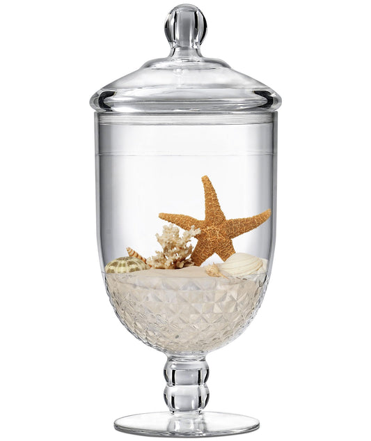 Moflekja Apothecary Jar with Airtight Lid in Premium Acrylic Plastic, Decorative Weddings Candy Buffet, Elegant Storage Jar, 50-Ounce