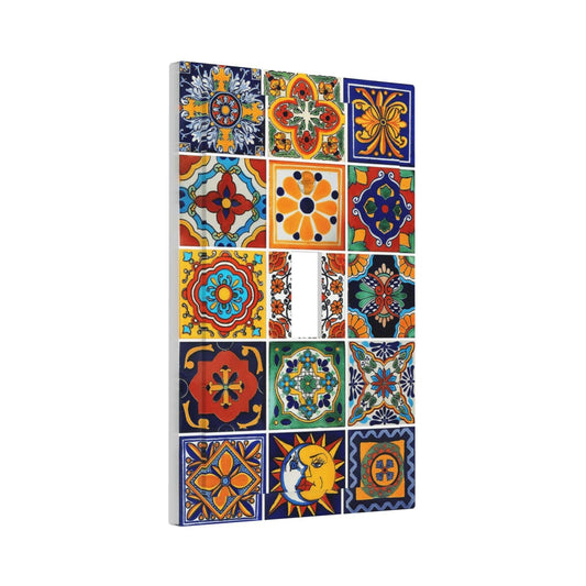 Xuejiaku Light Switch Cover Plate Mexico Moroccan Colorful Talavera Tile 1 Gang Wall Plate Cover Single Toggle Outlet Covers Decorative Electrical Switch Plate Covers for Kitchen Home Decor