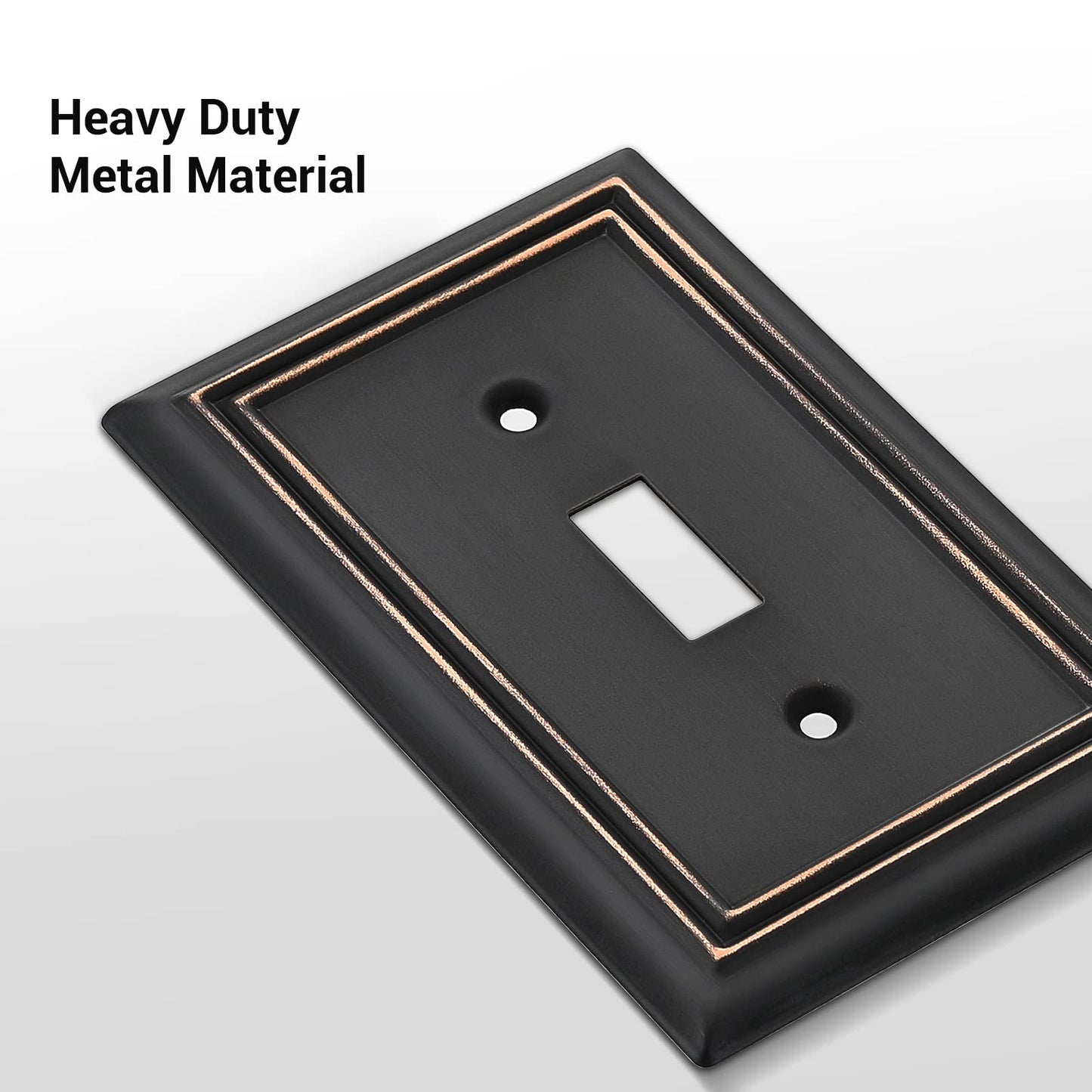 DEWENWILS Toggle Wallplates, Aged Bronze Light Switch Covers, Heavy Duty Matel Material, Pack of 4
