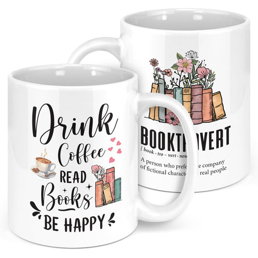 Bgsnbsha Book Mugs for Book Lovers, Gifts for Books Lovers Women, Books Club Gift Ideas, Librarian Reader Gift for Bookworms, Reading Themed Coffee Mugs 11oz