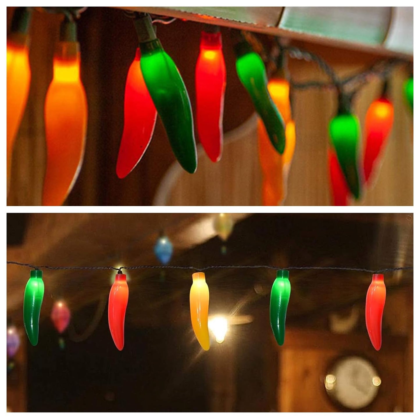 35 Multicolor Chili Pepper String Lights Plug in,13.6ft Indoor Outdoor