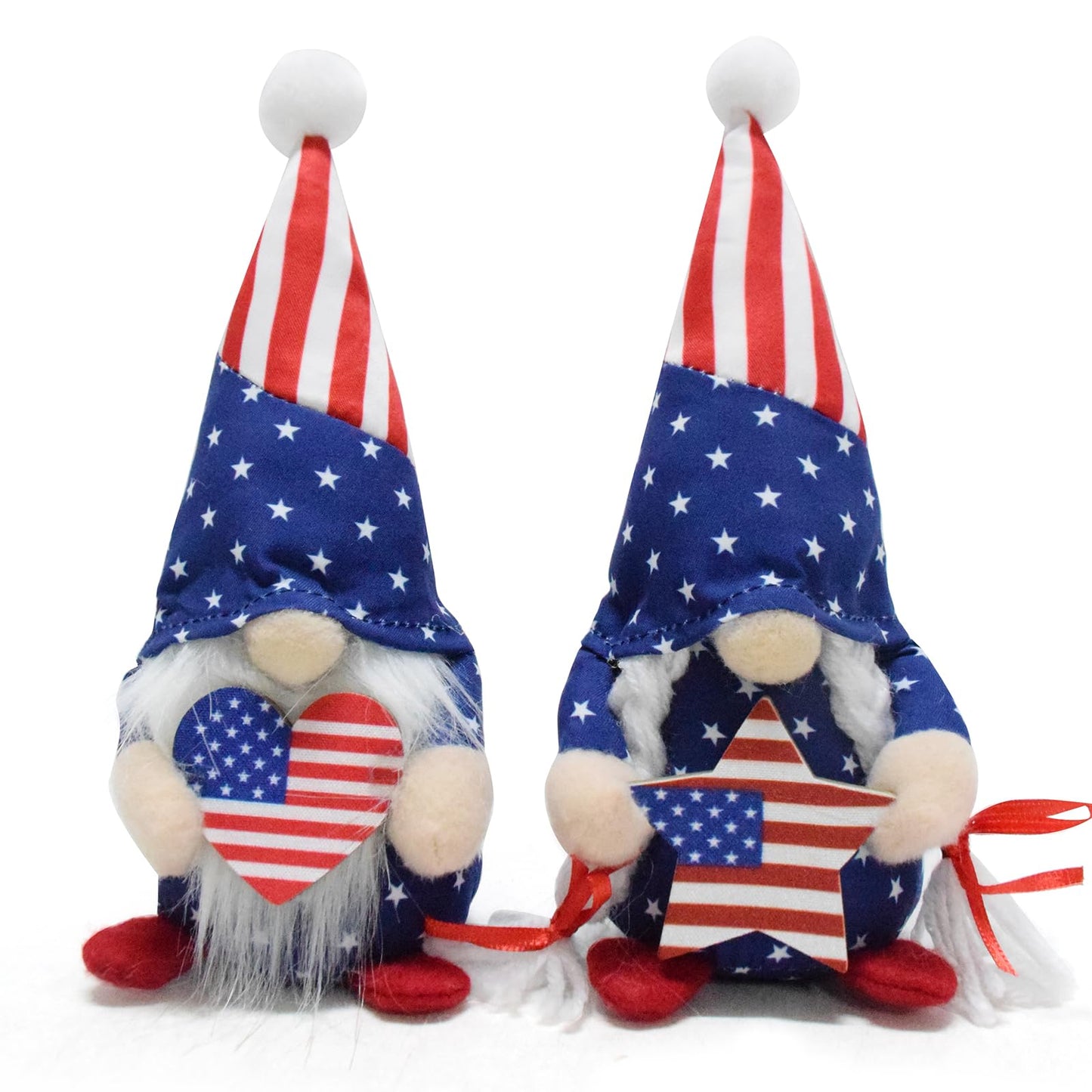 Vytina 2 PCS USA Patriotic Gnomes 4th of July American Gnome Plush Swedish Tomte Doll Elfs Ornaments for Partiotic Party Home Indoor Decor Independence Day