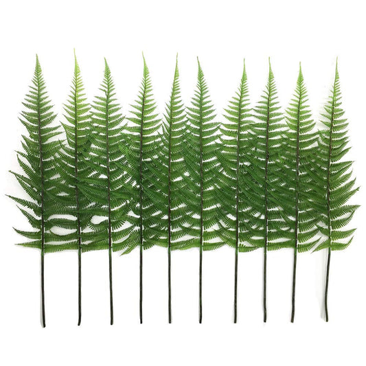 CATTREE Artificial Shrubs Leaves, Plastic Plants Fern Grass Leaf Fake Bushes Indoor Outdoor Garden Office Table Centerpieces Arrangements DIY Wreath Decoration Planter Filler - 10 Pack