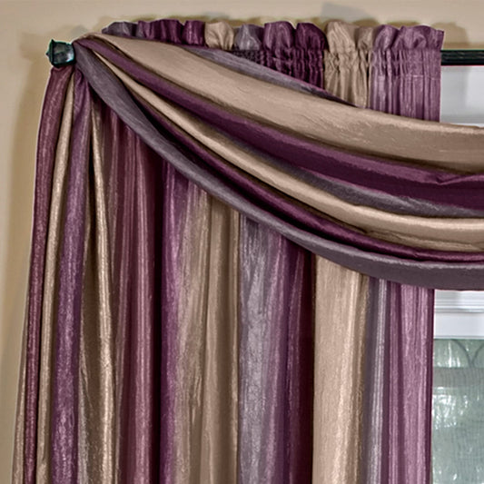 ACHIM Sheer Window Scarf Valance - 50 Inch Width x 144 Inch Length (Aubergine) - Light Filtering Polyester Curtain Scarf - Lightweight Drapes for Living Room, Bedroom & Dining Room Home Decor