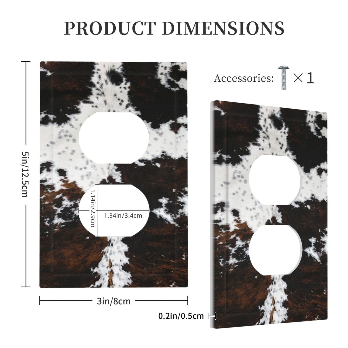 XFYGBY Decorative Outlet Covers West Highland Cow Hide Pattern 1 Gang Duplex Light Switch Cover Plate Unique Wall Plate Electrical Switch Plate Covers for Bedroom Home Decor (2 Pack)