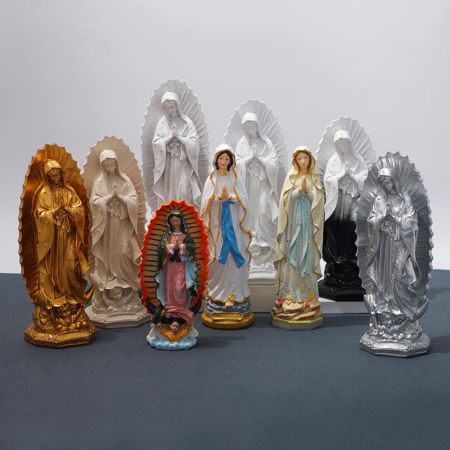 KOMI Virgen de Guadalupe Statue 12 Inch Resin Our Lady of Guadalupe Mexico Figure Statue for Home Altar Decor Blessed Holy Mother Virgin Mary Sculpture Catholic Gifts