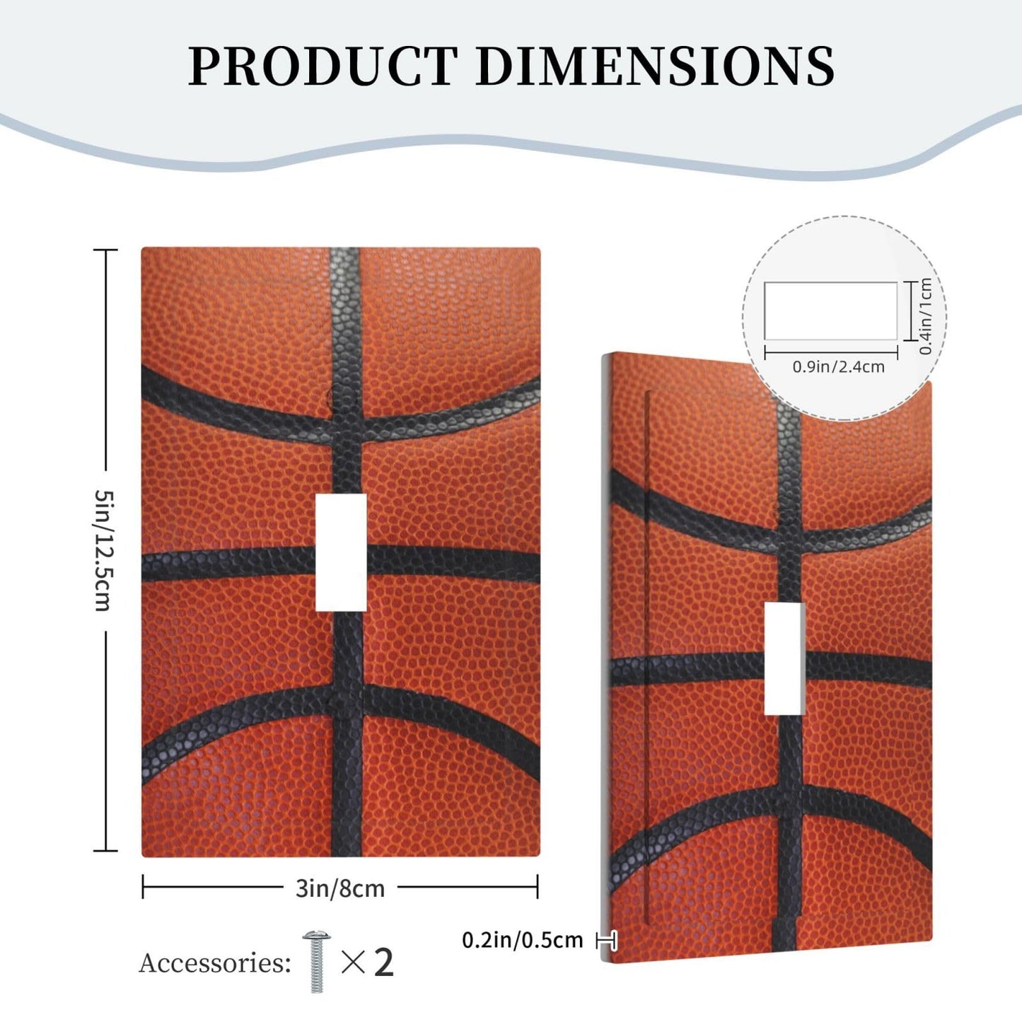 Rougui Light Switch Covers 1 Toggle Funny Basketball Sports Single Toggle Wall Plate Decorative Switchcover Electrical Switchplate For Country Bathroom Bedroom Decor