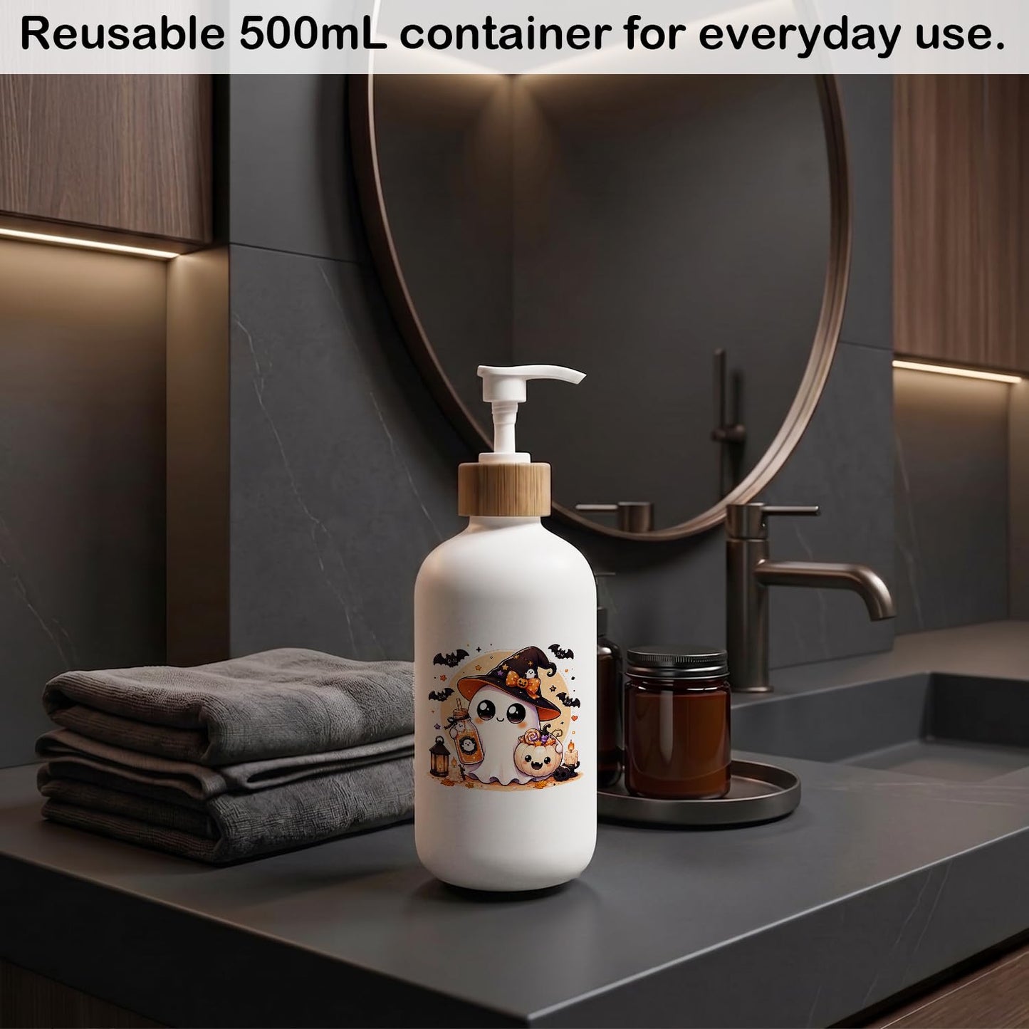 Nincaishin Halloween Ghost Glass Soap Dispenser with Pump