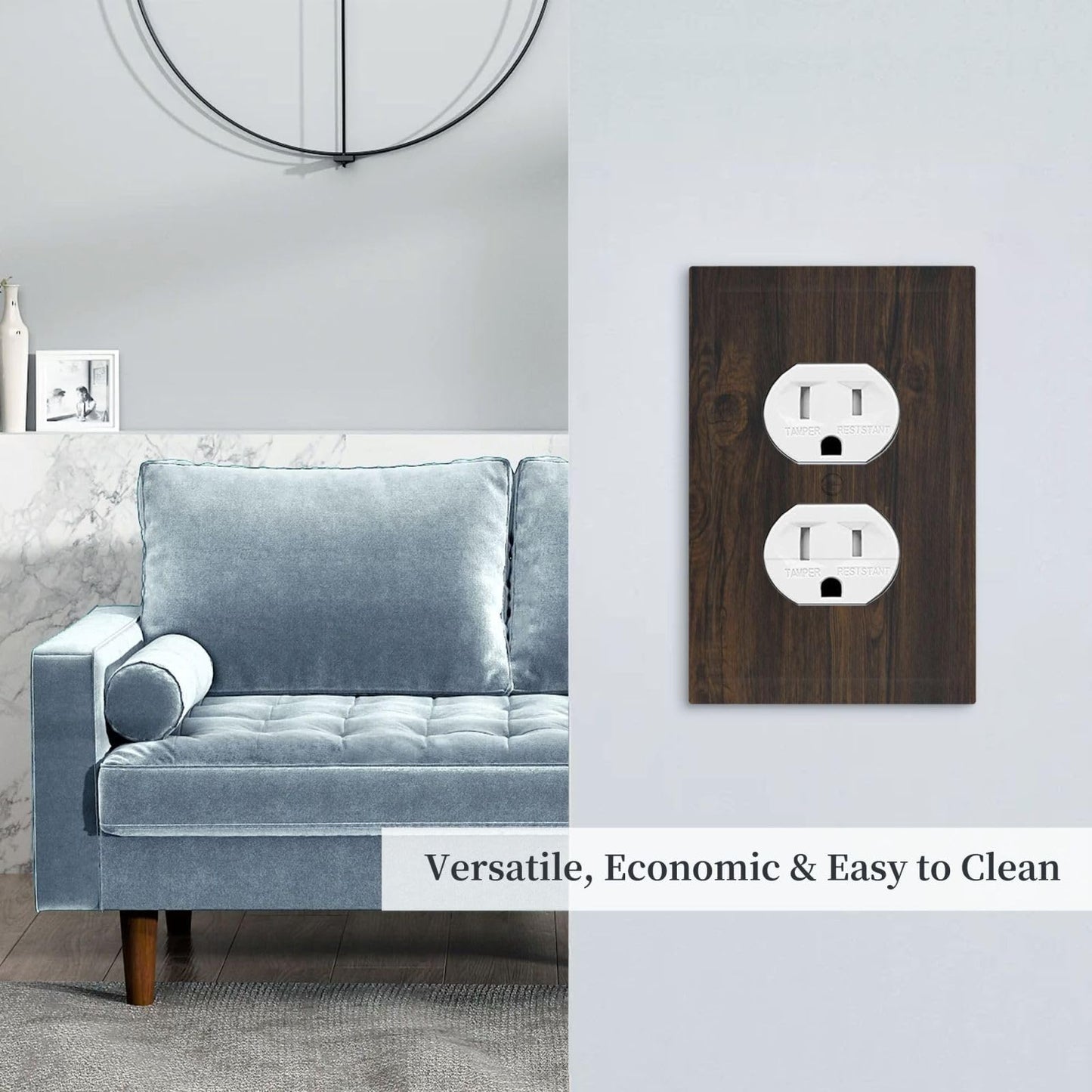 Wmhusu Outlet Covers Dark Brown Wood Texture Rustic Plank 1 Gang Duplex Light Switch Cover Plate Decorative Wall Plates Electrical Switchplate Receptacle Cover for Cabin Bedroom Decor（2Pack）