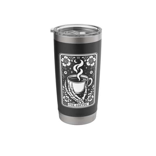 The Coffee Tarot Cards Skeleton Coffee Tarot Card Stainless Steel Insulated Tumbler