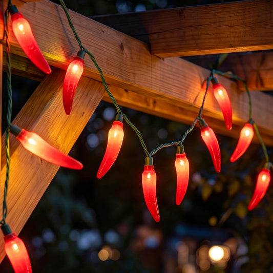 Oviejo Red Chili Pepper String Lights, 13.6FT Chili String Lights with 35 Chili Pepper Lights, UL Listed Red Chili Room Lights for Outdoor/Indoor Garden Corridor Christmas Tree Decoration, Green Wire