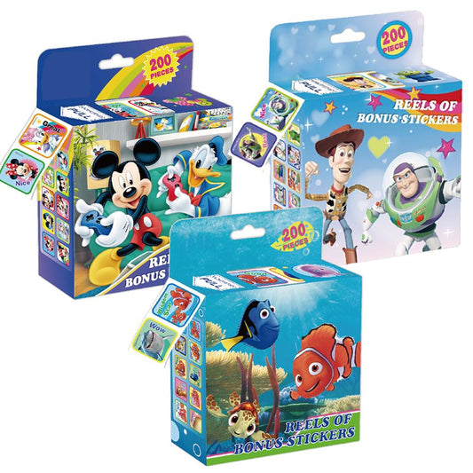 IZKICN 3 Pack Kids Stickers - 600 Pcs 30 Cartoon Designs, 1 Inch Self Adhesive Roll Stickers, Reusable Labels for Kids & Teachers