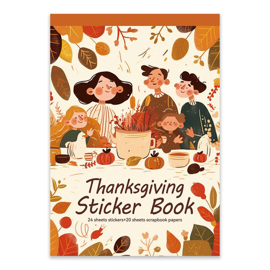 Bomichi Thanksgiving Sticker Book, 44 Sheets 274 Pcs Journaling Scrapbooking Stickers for Journaling Scrapbooking Bullet Journals Planners Letter Card Making Collage Art Crafts Water Bottle