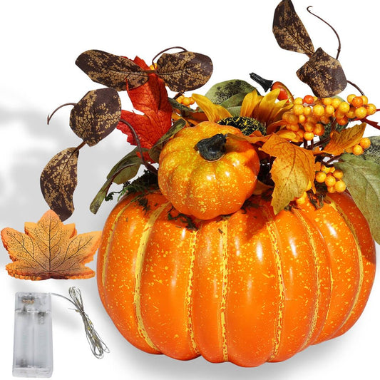 vensovo Artificial Pumpkin Fall Table Centerpiece – 8 Inch Faux Orange Pumpkin for Halloween & Thanksgiving Decoration, Perfect Harvest Home Decor for Autumn Celebrations Indoor Outdoor