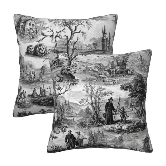 Ecixzyo Halloween Throw Pillow Covers 18x18 Set of 2 Square Pillow Case for Home Decor Couch Room