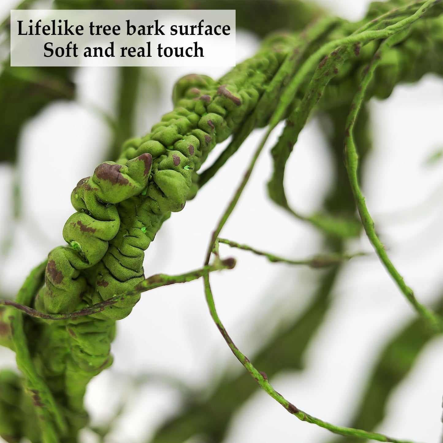 CONGZHANHH 118 inch Big Artificial Green Tree Branches Ivy Grapevine Garland Fake Tree Trunk Wall Door Hanging Plants Twigs Moss for Garden Home Wedding Outdoor Jungle Leaves Room Decoration