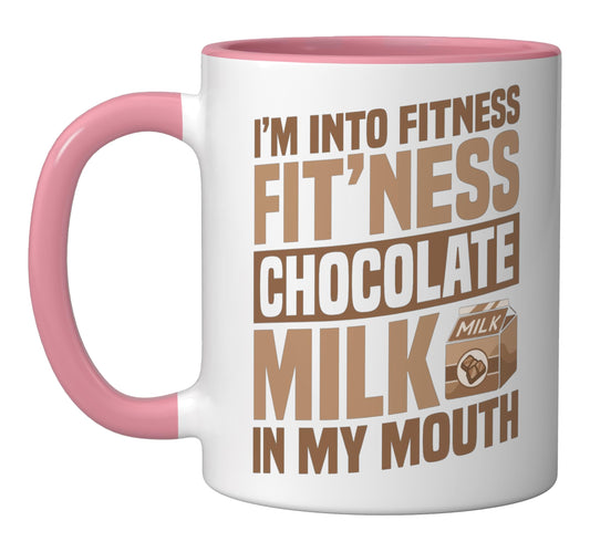 Fit'Ness Chocolate Milk In My Mouth Halloween Cocoa Ceramic Mug, Pink/White