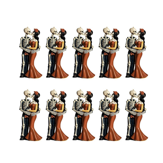 Foumiyfa 10Pcs Halloween Couple's Skull Hanging Ornaments,Car Rearview Mirror Decoration,Halloween Tree Decorations Acrylic Hanging Cutouts with Ropes for Trick or Treat Party Supplies