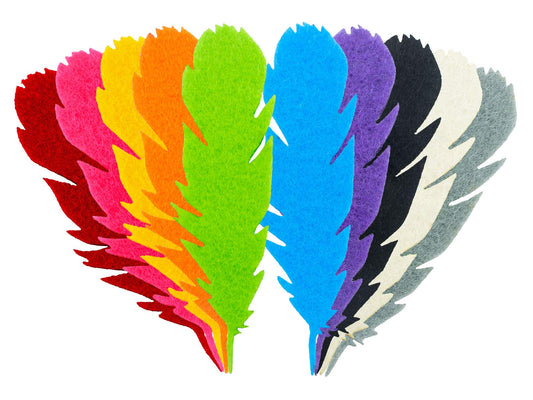 Summer-Ray 50pcs Mixed Color Felt Feather Laser Cut Embellishment Value Pack