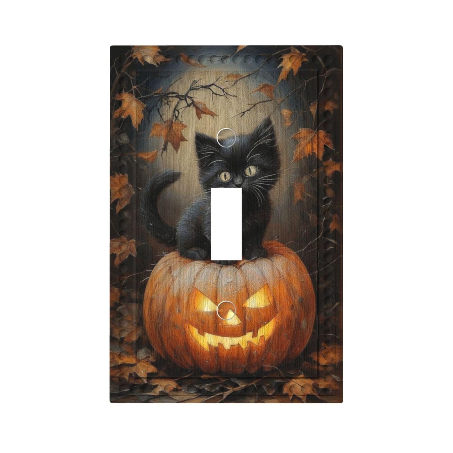 Decorative Art Light Switch Covers Pumpkin Cat forest Single Toggle Wall Plate Decorative Switchcover Electrical Switchplate