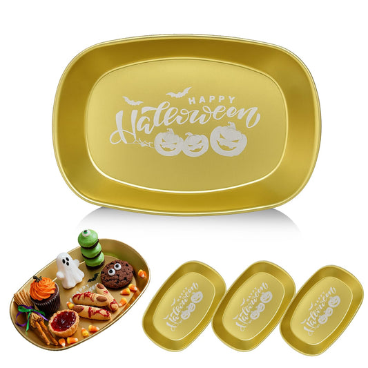 FREECOZYER 3pcs Halloween Candy Dish, Serving Tray, Halloween Platter Pumpkin Candy Bowl Table Decorations for Party Trick or Treat Decor (Pumpkin 3 Pack)