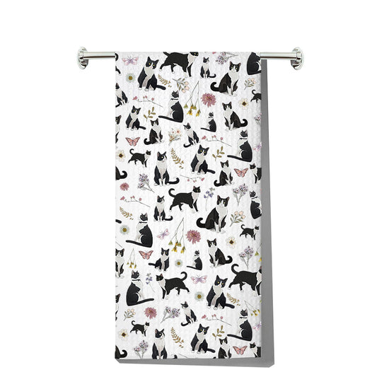G2TUP Tuxedo Cat Kitchen Towels Tuxedo Cat Gift Tuxedo Cat Dish Towel Tuxedo Cat Owner Gifts Black and White Cat Towel (Tuxedo Cat kt)