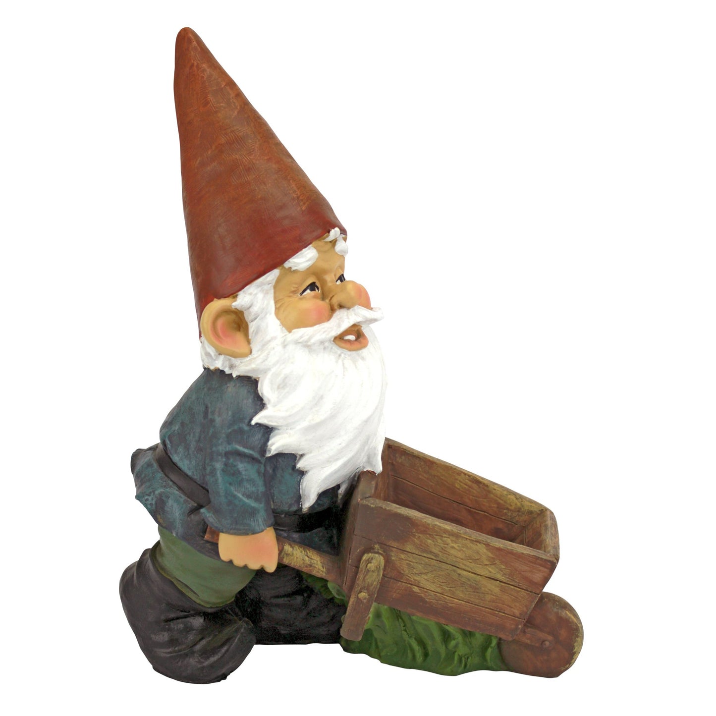 Design Toscano QM2433000 Wheelbarrow Willie Garden Gnome Statue Bird Feeder, 12 inch Multicolored