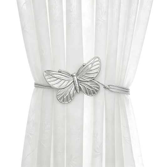 Magnetic Curtain Tiebacks, Resin Decorative Butterfly Window Treatment Farmhouse for Drapes, Midcentury Vintage Style Tie Backs for Curtains, Outdoor Indoor Use, Set of 2