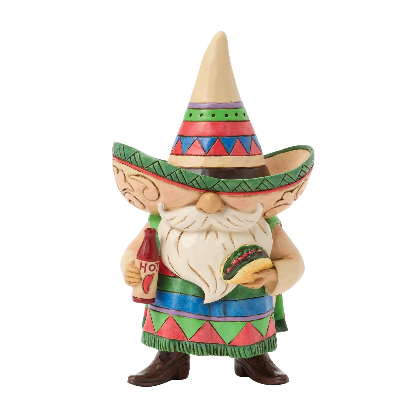 Enesco Jim Shore Heartwood Creek Fiesta Gnome Wearing a Sombrero Figurine, 5.25 Inch, Multicolor