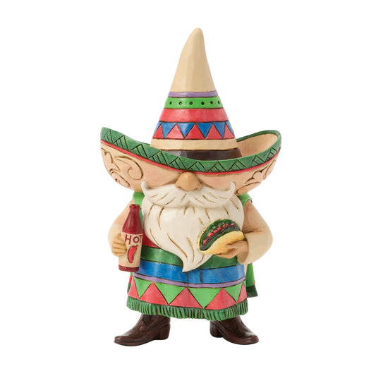 Enesco Jim Shore Heartwood Creek Fiesta Gnome Wearing a Sombrero Figurine, 5.25 Inch, Multicolor