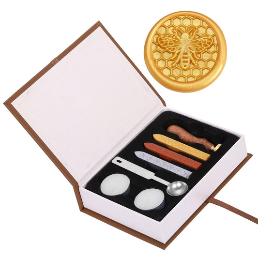Yoption Bee & Honeycomb Wax Seal Stamp Kit with Sealing Wax Sticks