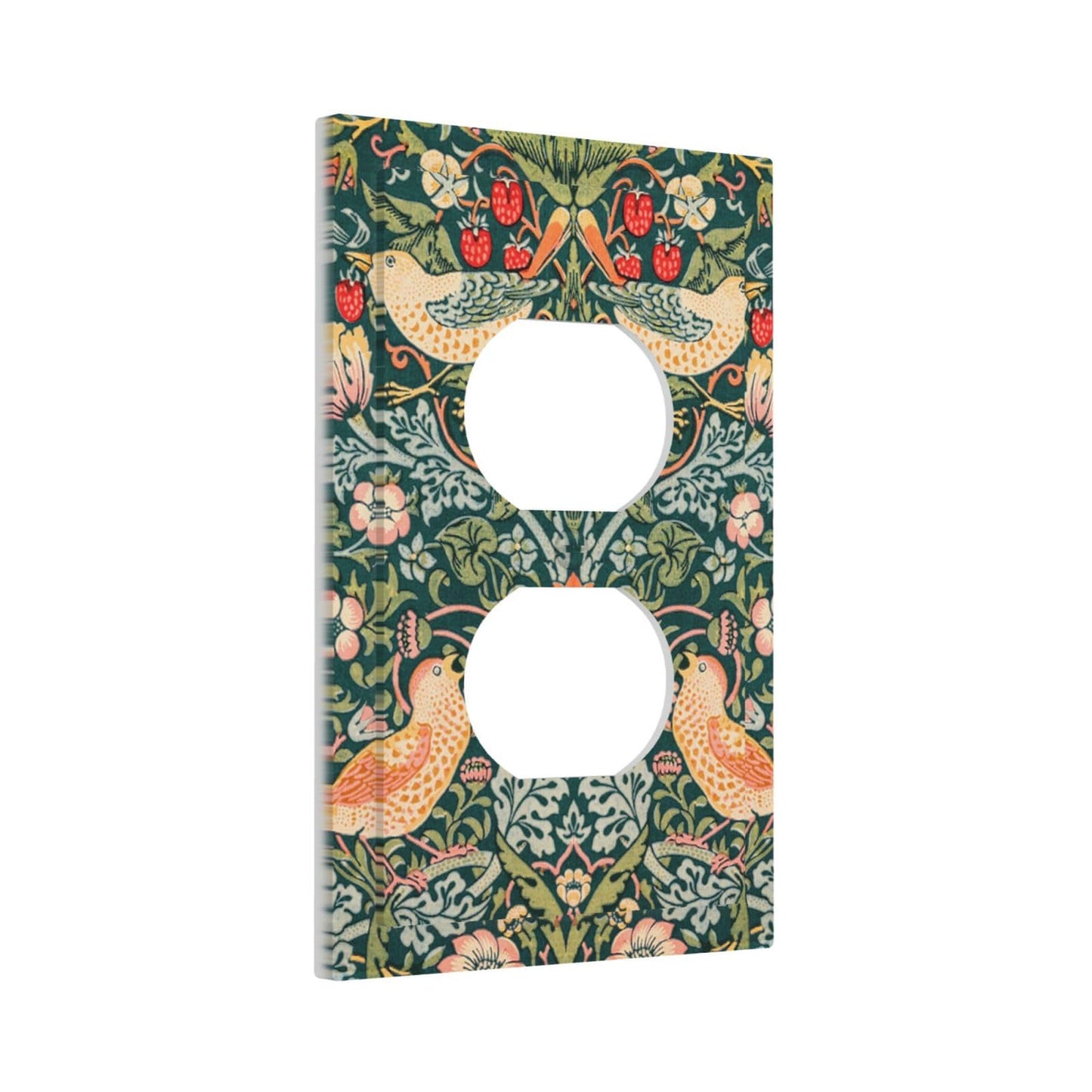 Nadoabtm Outlet Covers William Morris Strawberry Thief Pattern Wall Plate 1 Gang Duplex Wall Plate Decorative Switch Plates Electrical Receptacle Faceplate Light Switch Cover for Bathroom Home Decor