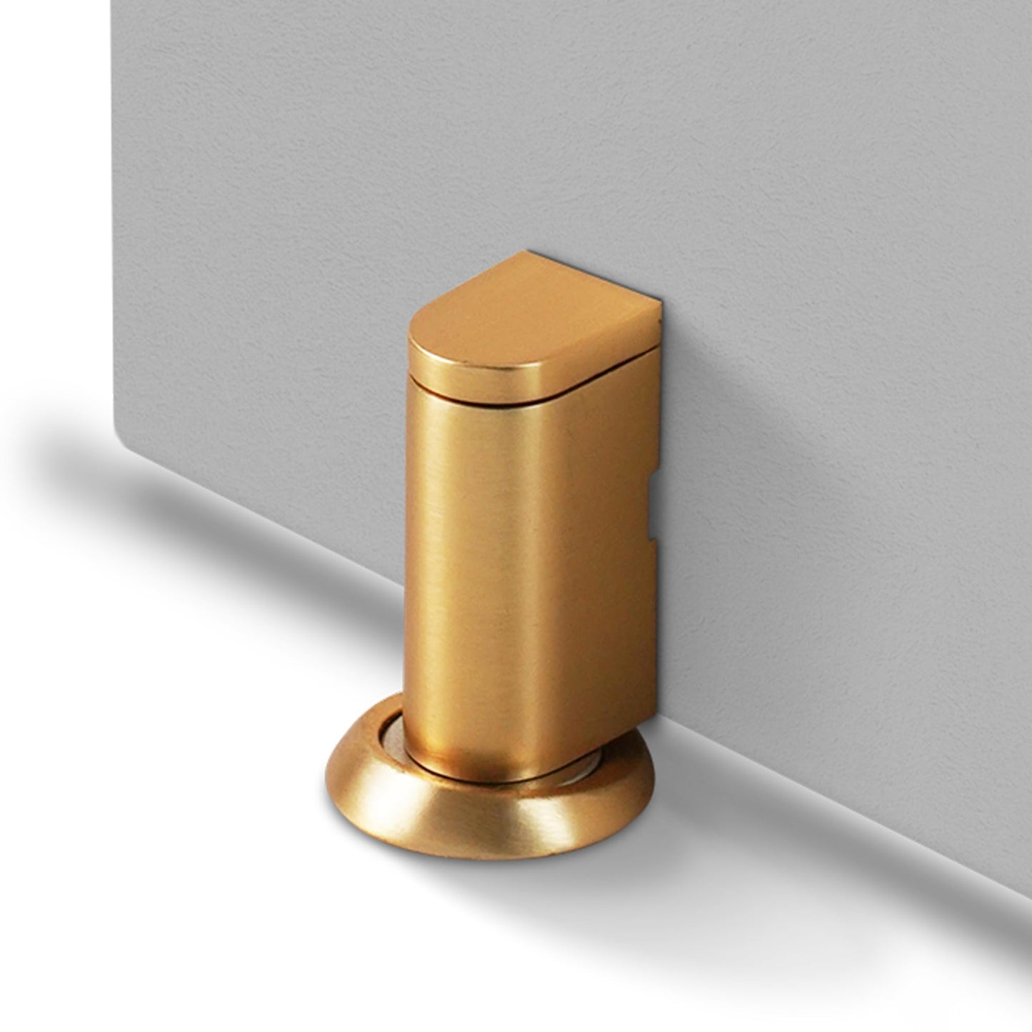 SAILANKA Windproof Magnetic Door Stoppers No Drilling Door Stop Strong Magnet Keep Door Open Door Catch Holder Wall Protect with Screws and Adhesive, Matte Gold, 1 Pack