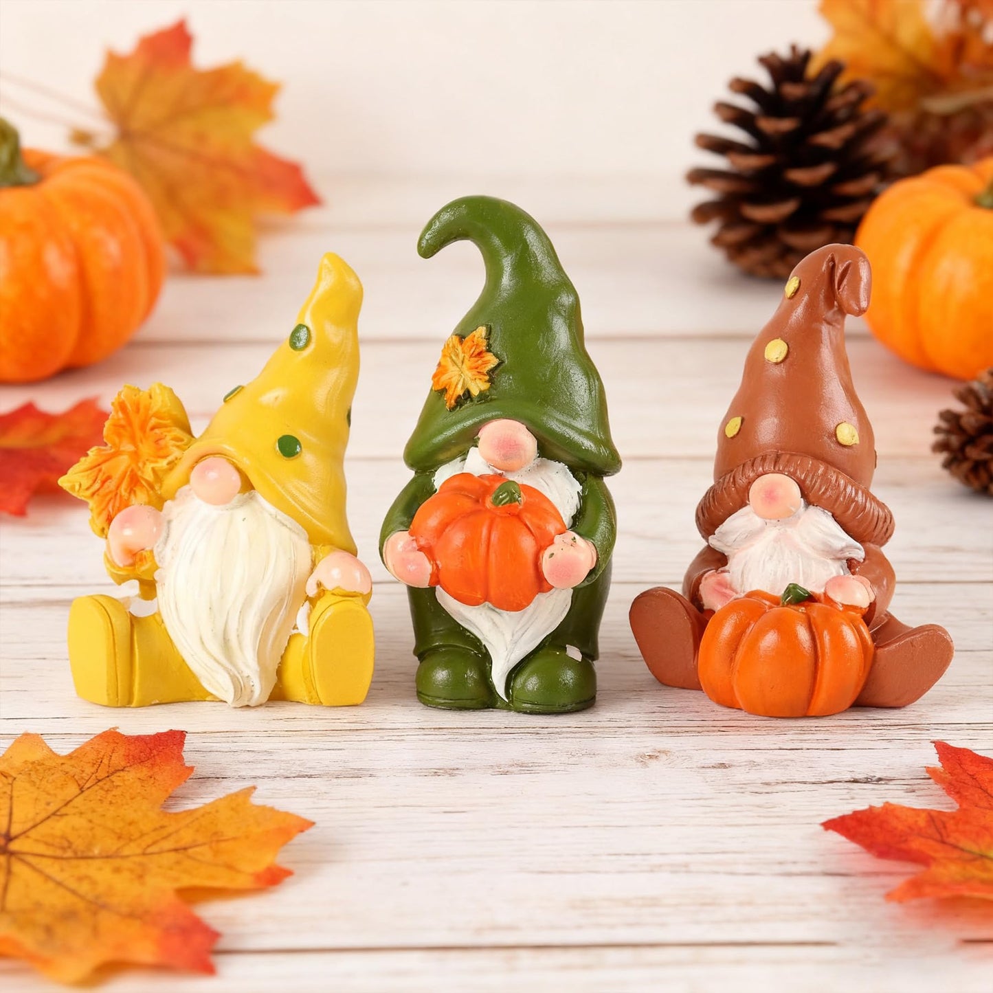 MAYIPLAY 3 Pcs Fairy Garden Gnomes Figurines Home Decor Desk Figurines Gnome Gifts for Women