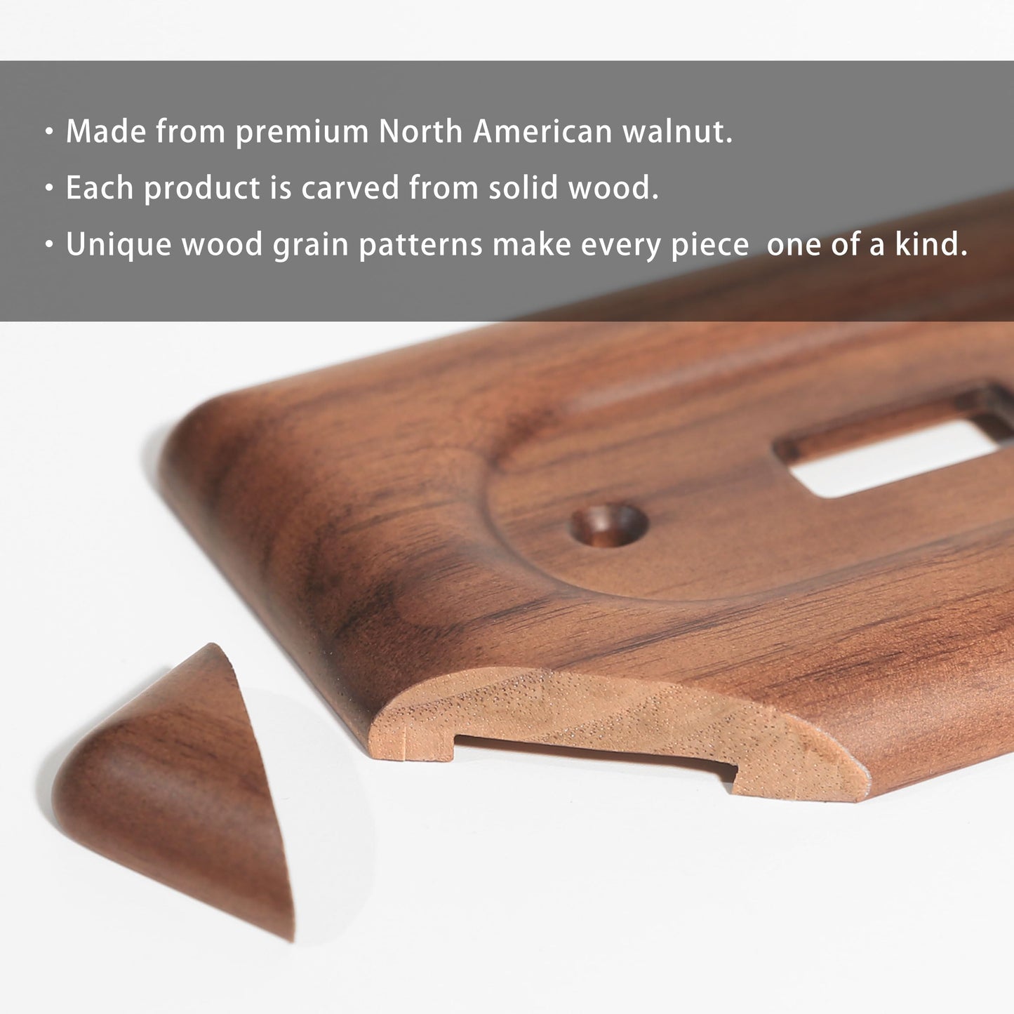 YDJSA Decorative Outlet Covers Solid North American Walnut Plug Plate Covers, Electrical Wall Plates for Outlets