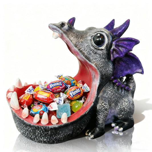 MOYI Candy Bowl Christmas Decoration Dinosaur Candy Dish, Home Decor Key Bowl for Entryway Table Office Desk, Unique Statue Fun Key Bowls Sculpture Art Decor Container Storage Box for Living Room
