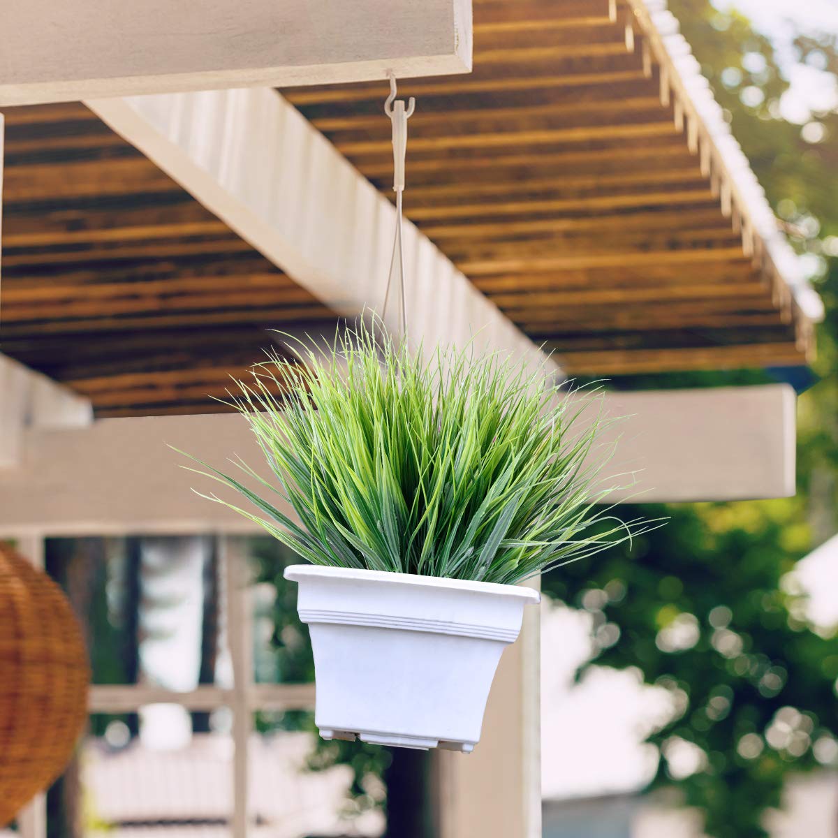 JEMONG 30 Bundles Artificial Grasses Outdoor UV Resistant Fake Grasses No Fade Faux Plastic Plants Garden Porch Window Box Decorating…
