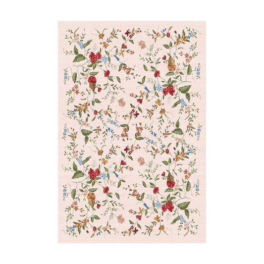 Triohero Bedroom Rug 4x6 Washable Non Slip Area Rug Bohemian Carpet Stain Resistant Spillproof Polyester Floral Area Rug Foldable Pet & Kid Friendly 4x6 Rug for Living Room, Bedroom, Kitchen