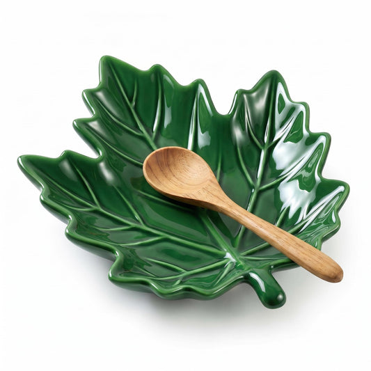 Large Maple Leaf Ceramic Spoon Rest for Stove Top and Kitchen Counter