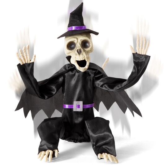ELAMAS Halloween Animatronics Skeleton Monkey Decorations (Witch)