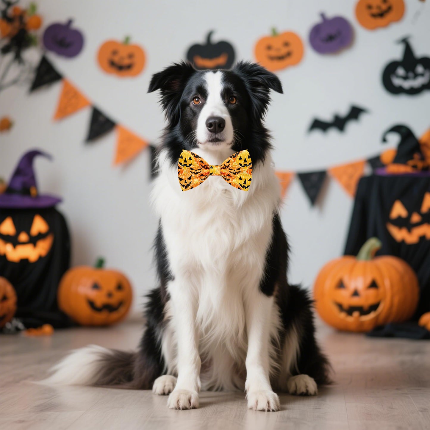 Pai Sence Halloween Dog Bow Ties Bulk for Medium Large Dogs 30 PCS Dogs Bowties with Adjustable Ties Assorted Halloween Bow Ties Party Grooming L